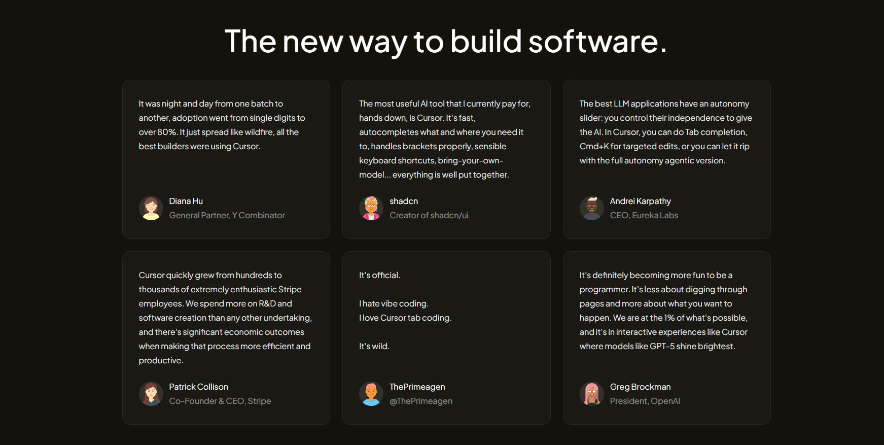 Cursor Testimonials Grid