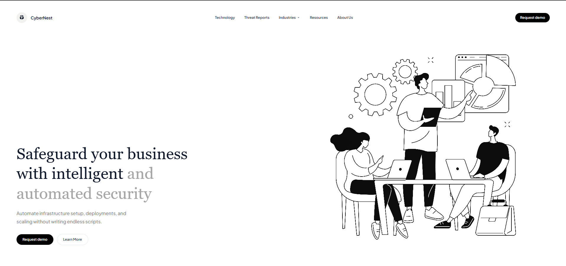 CyberNest Hero - Free React component preview