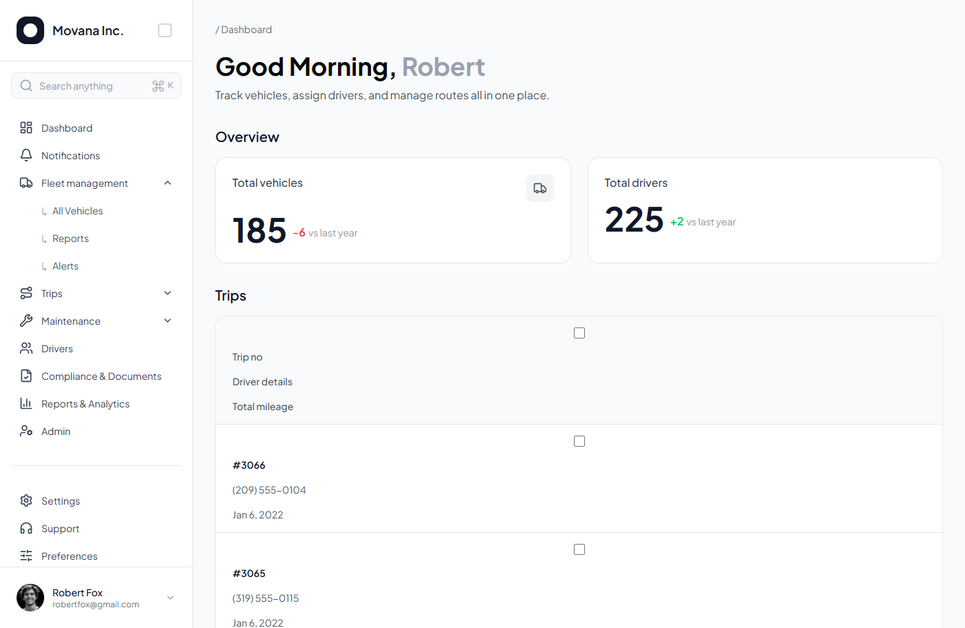 Fleet Management Dashboard